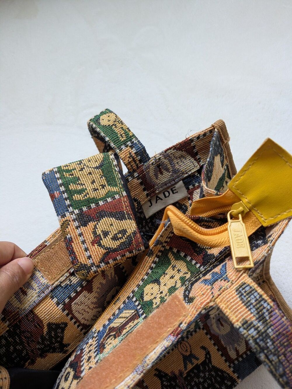 Faithful Companion Dog Tapestry Tote Bag/Purse Top Zip And Coin Holder By Jade - Picture 4 of 5